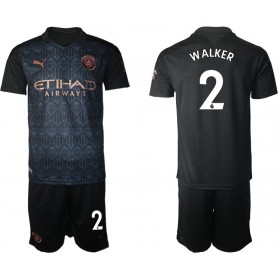 Camisolas de futebol Manchester City Kyle Walker 2 Criança Equipamento Alternativa 2020/21 Manga Curta